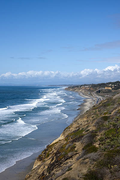 San Diego Coastline with Pacific Ocean Waves
